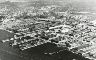 Overhead image of the Wilmington, NC shipyard in 1941